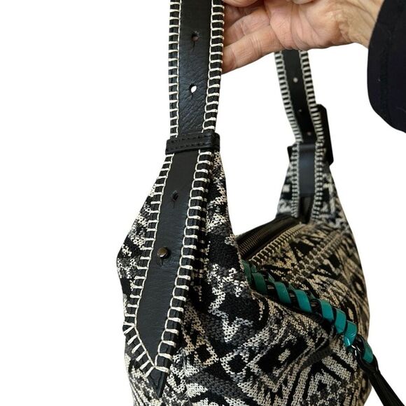 ZADIG & VOLTAIRE LE CECILIA FOLK JACQUARD HANDBAG AZTEC EMBROIDERED BOHO NWT - Picture 5 of 12